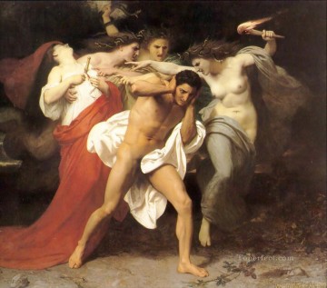 ヌード Painting - 怒りに追われたオレステス ウィリアム・アドルフ・ブーグローのヌード